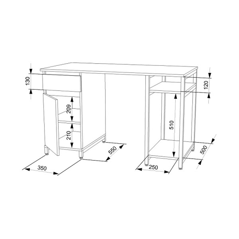 Стол компьютерный Лофт СКЛ-5 / 1400 ТМ Flashnika