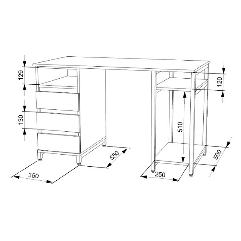 Стол компьютерный Лофт СКЛ-6 / 1500 ТМ Flashnika