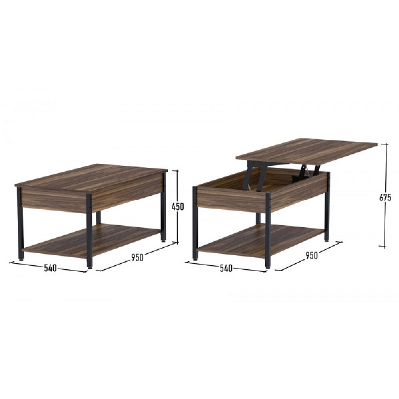 Стіл журнальний L-5 Slider Дуб Крафт Золотий ТМ Loft Design