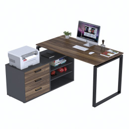 Стіл офісний NDT 3S-135 Горіх Модена / Антрацит ТМ Loft Design