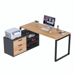 Стіл офісний NDT 3S-160 Дуб Крафт Золотий / Антрацит ТМ Loft Design
