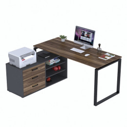 Стіл офісний NDT 3S-160 Горіх Модена / Антрацит ТМ Loft Design