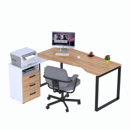 Стіл офісний NDTU 3S-160 Дуб Крафт Золотий / Білий ТМ Loft Design