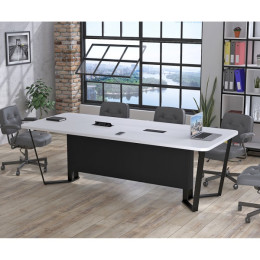 Стіл для переговорів V-240 з розетками Білий ТМ Loft Design