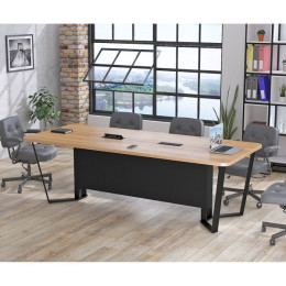 Стіл для переговорів V-240 з розетками Дуб Крафт Золотий ТМ Loft Design