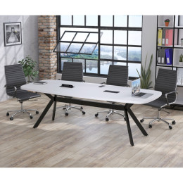 Стіл для переговорів Академія з розетками Білий ТМ Loft Design