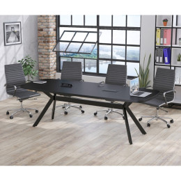 Стіл для переговорів Академія з розетками Чорний ТМ Loft Design