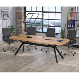 Стіл для переговорів Академія з розетками Дуб Крафт Золотий ТМ Loft Design