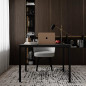Стол письменный Brevity Loft mid / Бревити Лофт Мид Графит Серый / Чёрный ТМ Art In Head