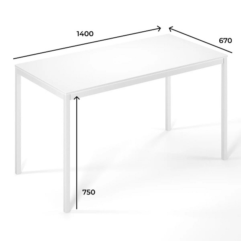 Стол рабочий Brevity Loft standart / Бревити Лофт Стандарт Белый Бриллиант ТМ Art In Head