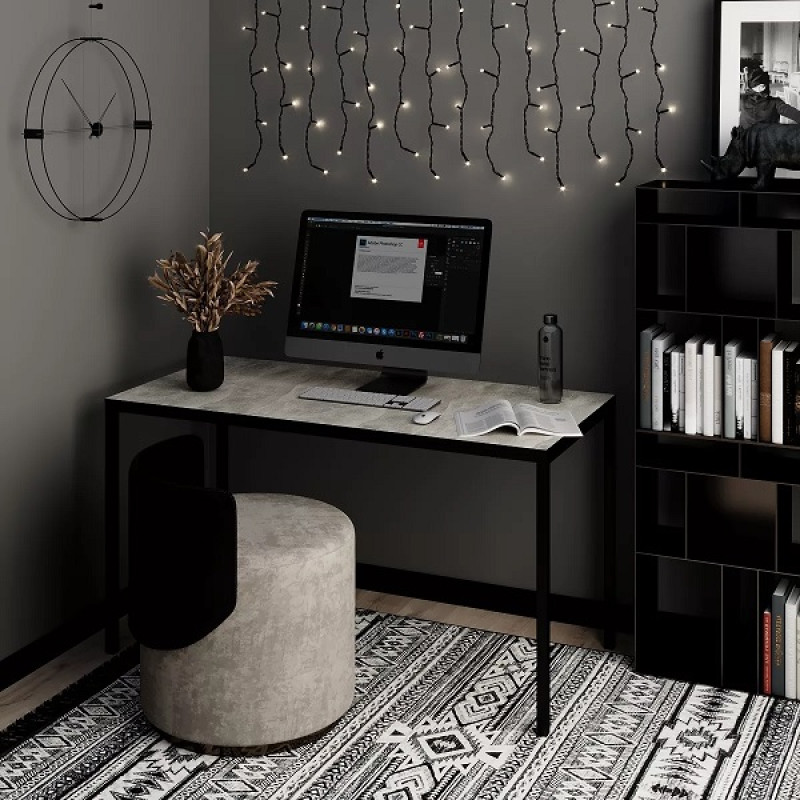 Стол рабочий Brevity Loft standart / Бревити Лофт Стандарт Ателье Светлый / Чёрный ТМ Art In Head