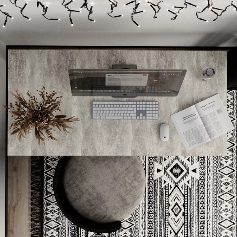 Стол рабочий Brevity Loft standart / Бревити Лофт Стандарт Ателье Светлый / Чёрный ТМ Art In Head