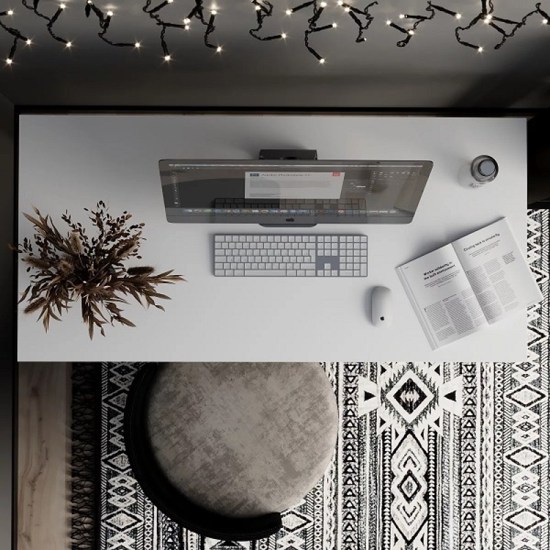 Стол рабочий Brevity Loft standart / Бревити Лофт Стандарт Белый Бриллиант ТМ Art In Head