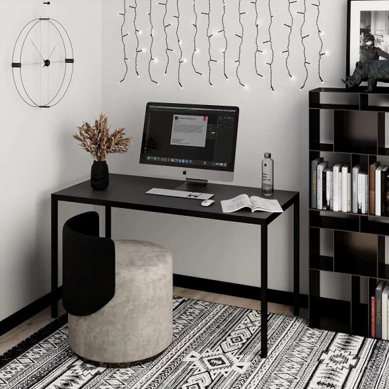 Стол рабочий Brevity Loft standart / Бревити Лофт Стандарт Графит Серый / Чёрный ТМ Art In Head