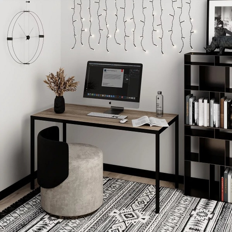 Стол рабочий Brevity Loft standart / Бревити Лофт Стандарт Дуб Винтаж Оксид / Чёрный ТМ Art In Head