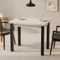 Стол обеденный раздвижной Юк Белый / Чёрный ТМ Неман 